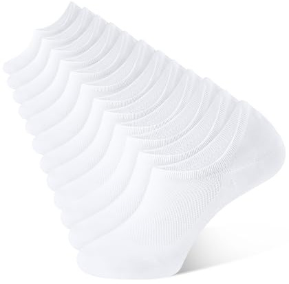 CLOSEMATE 6 par Föttlinge Damen Herren Rutschfestes Silikon und Atmungsaktives Mesh Bomull Sneaker Strumpor Mjuka och bekväma osynliga strumpor Elastiska 168-nål Nr.CW05 6Vit 39-42