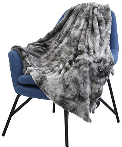 Kuscheldecke Kunstfell für Wohn und Schlafräume, Microfaser Weiche Warme Felldecke, Wohndecke Maschinenwaschbar Plüschdecke zum Dekorieren von Sofas und Stuhlbetten Dunkelgrau 80x120 cm