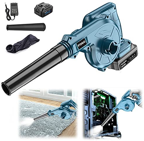 Aspiratore Elettrico per Foglie, 2 in 1 Soffiatore Foglie Elettrico, soffiatore Portatile 13000 Giri/min, con Batteria e Caricabatterie (Size : Leaf Blower+1 Batteries)