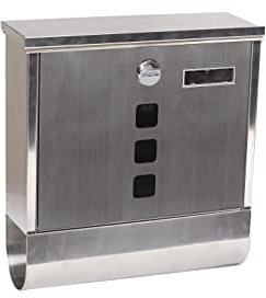 ARREGUI Chance E7007 Cassetta Postale in Acciaio Inossidabile con Portagiornali, Formato M (DIN A4), Cassetta della Posta con Serratura Coperta e Portanome, Facile de Montare, Inox