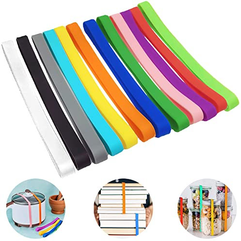 YOUYIKE 12 Piezas Bandas Elásticas de Goma Gruesas Grandes, 20x1cm, Banda de Gomas Silicona de Colores, para Oficina, Hogar y Escuela