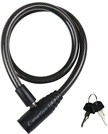 SmartGyro Candado Antirrobo, con Cable Flexible y Resistente, Universal para Patinetes Eléctricos y Bicicletas