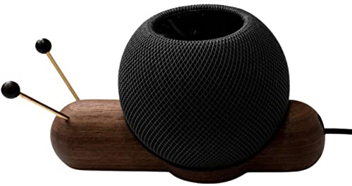 Generic Echtholz-Ständer, kompatibel mit Homepod Mini-Lautsprecher, niedlich, stabil, rutschfest, Smart-Bluetooth-Lautsprecher, Desktop-Halter (Kaffeebraun)