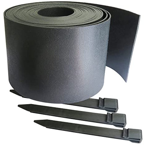 Bordure de jardin en plastique pour aménagement paysager en caoutchouc avec 30 piquets, 12,7 cm de haut
