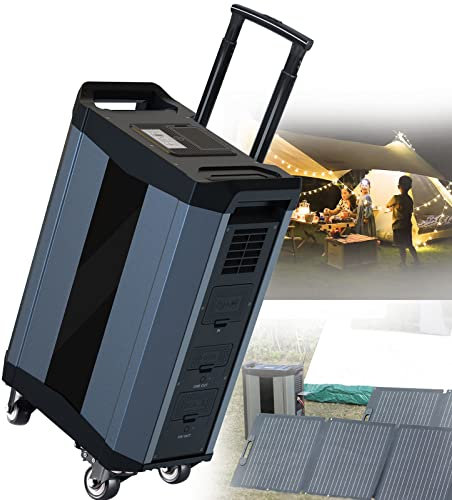 BONAD Centrale Elettrica Portatile 2515Wh,Alimentazione a Batteria con Presa Uscita 3×AC220V/2000W (Picco 4000W),Generatore Solare per Alimentazione Domestica,Campeggio,Emergenza