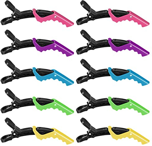 Heyu-Lotus 10Pcs10Pcs Crocodile Clips for Styling,Professional Sectioning Hair Clips | Hair Styling Accessories Non Slip Hairdressing Clips WideTeeth for Salon Home Use