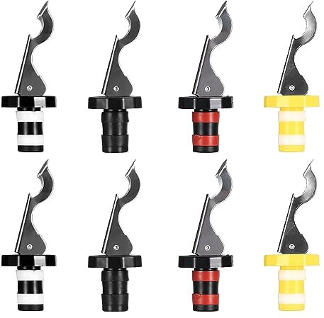 Aoyfuwell Tappi per Bottiglie con Leva, 8 Pezzi Tappo per Bottiglia di Birra, Tappo Universale per Vino – Adatto a Collezioni di Vino, Champagne, Bottiglie di Vetro