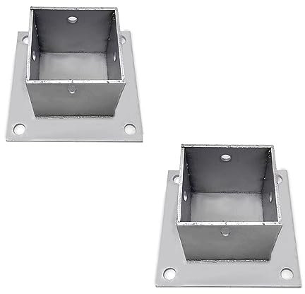 Pfostenträger Aufschraubhülse Pfostenschuh Für Geländer, Vierkantpfostensockel Mit Beschlägen Für Briefkasten, Pergola Und Terrasse, Pfostenanker Aus Edelstahl Für Beton ( Color : 2 Pcs , Size : 120x1