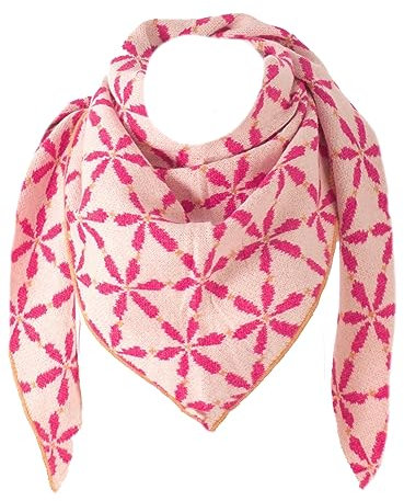 FASHION YOU WANT XXL Schal flauschig schal-tuch damen dicker dreieckstuch groß Wolle BLUME Farben kuschelig (fuchsia)