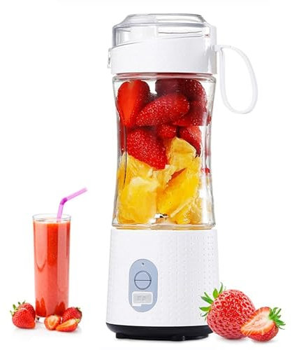 HAPPTWS 380ml Mini frullatore portatile - Frullatore elettrico con 6 Lame in Acciaio Inox - Blender Portatile Ricaricabile per cucina, viaggi - Mini mixer portatile USB