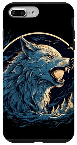 Coque pour iPhone 7 Plus/8 Plus Loup féroce esthétique adulte dans les bois enchantés