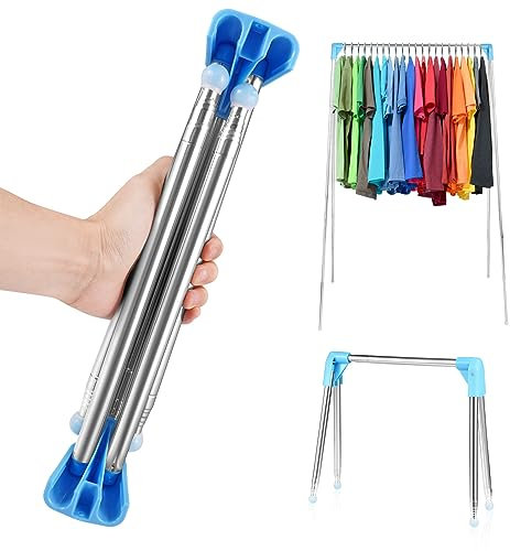 Étendoir à Linge Portable Pliable de 13 à 28 Pouces pour Voyage, Séchoir à Linge rétractable, Camping et Maison, Support de Sol Pliable et Porte-Manteau rétractable