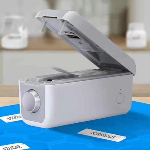 NK Mini Étiqueteuse Portable - Bluetooth, Imprimante Thermique, Etiquette Autocollante Personnalisée, Thermique, Compatible avec iOS et Android, pour la Maison, Le Bureau - Blanc