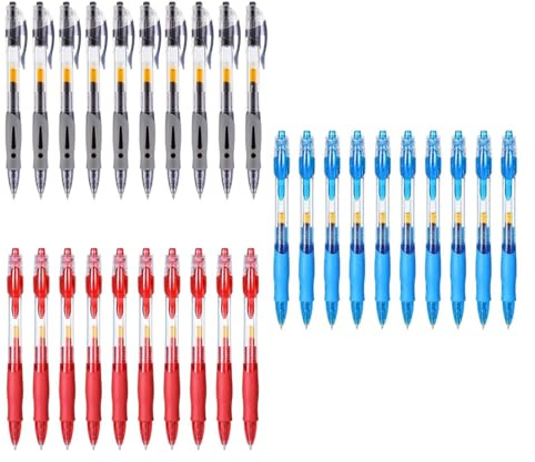 30 Stück Gelstifte - 0.5mm Schwarze Gelstifte Schnelltrocknend Gelschreiber Einziehbare Rollerball-Stifte | Für Schreiben Notieren, Schule Büro Zuhause Gel Stift