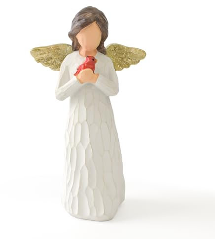 NANAOUS Estatua de ángel de la guarda, figuras de ángel para mujer, estatuas de resina, estatuas de condolencias, recuerdo conmemorativo, comodidad y regalos del cielo
