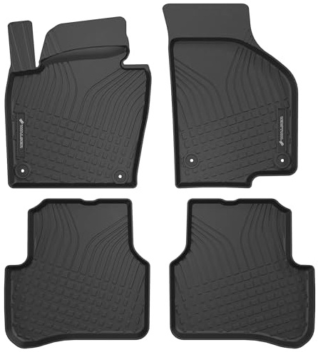 Walser Premium Fussmatten Auto für VW Passat B7/B7 Variant 2010-2015, B7 Alltrack 2012-2014, B6/B6 Variant 2005-2010, CC B7 2011-2016, CC B6 2008-2012, 100% passgenaue Gummimatten Auto