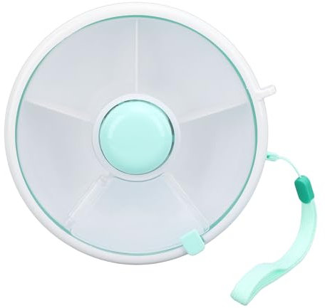 Récipient à Collations pour Enfants, Récipient à Collations Réutilisable de Grande capacité avec Distributeur à 5 Compartiments et Couvercle, Boîte de Rangement Rotative pour