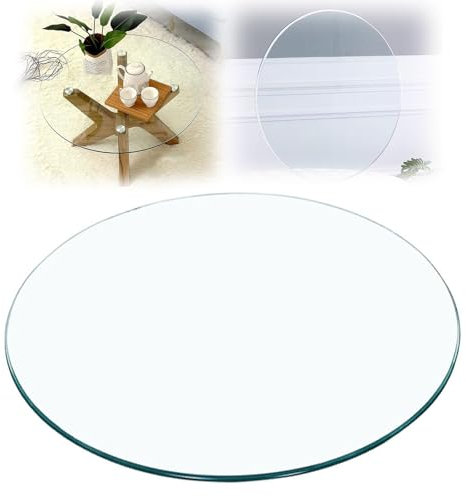 HJXGQJM Glasplatte Rund Tischplatte Wetterfest Gehärtetes Glas Für Esstisch, Outdoor Glastisch Einfach Zu Säubern, Round Glass Panel, Table Top, Tempered Glass DIY Table(80CM(32INCH))