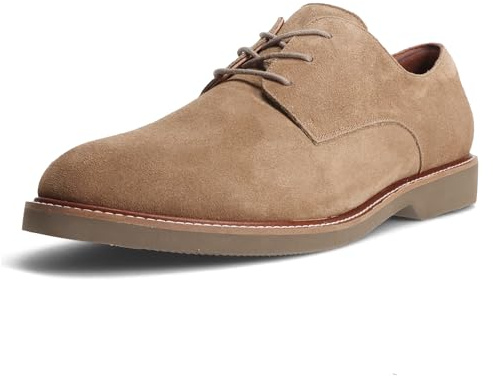 Gunnar and Troy Sentinel Suede Leather Mens Dress Shoes | Classic Lace-up Wingtip Oxford Shoes | Classic Modern Shoes for Men | Suede Tan | 10.5