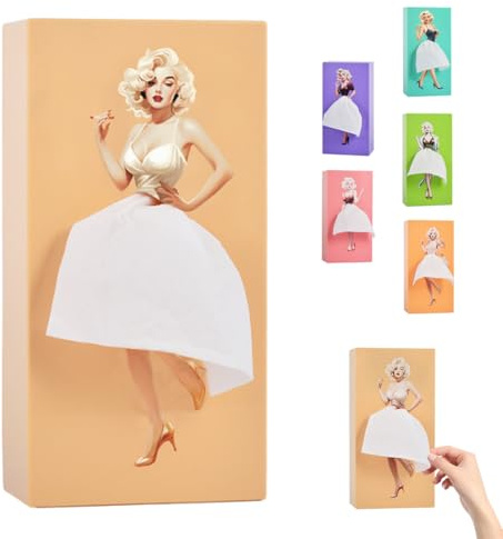 Taschentuchbox-Abdeckung, kreatives Rock-Design, Taschentuchbox, wasserdicht, Retro, ausziehbar, geeignet für Schlafzimmer, Wohnzimmer, Büro (Beige)
