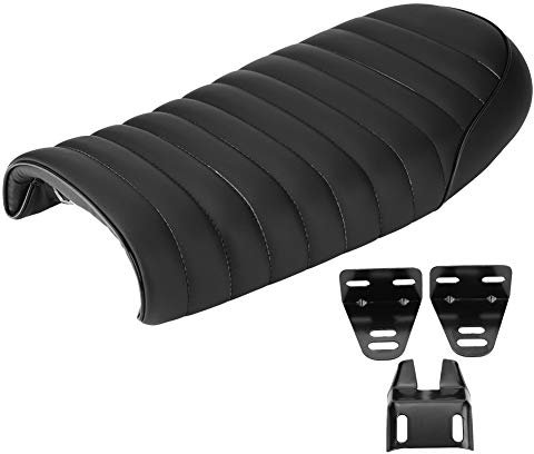 Grcfumo Motorrad-Ledersitzbezug, Motorradsitz, Motorradkissen für Cafe Racer Refit Seat Flat Saddle CG125 GN CG CB400SS (D-Typ)