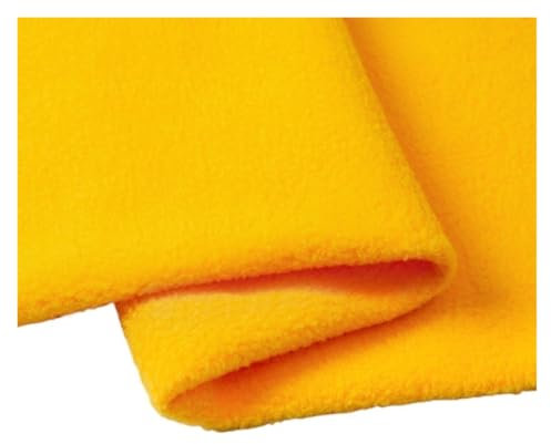 LNNXSZ Filzstoff Bastelfilz Dicker Polarfleece-Stoff als Meterware for Handarbeiten, Jacken, Schals, Futter, Puppen, DIY, Nähen, Wintertuch, weich, warm, einfarbig, Beige(Golden Yellow)