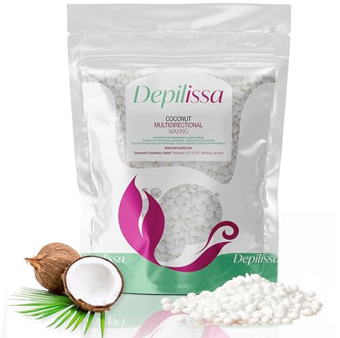 Depilissa Perle di Cera Multidirezionali al Cocco 400g – TIO2, Delicata per Tutti i Tipi di Pelle – Viso, Sopracciglia, Inguine, Ceretta Brasiliana – Efficace, Senza Strisce (0,4 kg, Coconut)