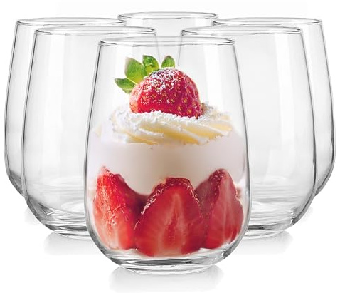 Glasmark KROSNO 1992 Lot De 6 Coupes À Glace En Verre Transparent Coupes À Dessert Lavables Au Lave-Vaisselle 430 ml