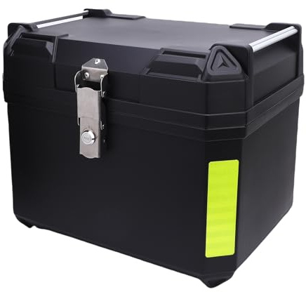 aqxreight Motorrad-Topcase, Motorrad-Heckbox, Motorradkoffer, 60 L, Wasserdicht, ABS, Edelstahl, Strapazierfähig, mit Schnellwechselplatte, für Alle Motorräder, Elektrofahrzeuge, Roller