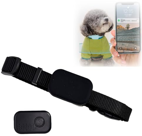 Générique Collier GPS Chat,Collier Traceur GPS pour Chat et Chien,Localisation en Temps Réel sans Abonnement,Compatible iOS/Android,Étanche IP67,Batterie Longue Durée CR2032 (Noir, Grande Taille)