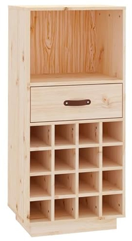 Eleganz Étagère à vin en pin massif 45 x 34 x 100 cm – Structure à vin naturelle et robuste pour cave, cuisine ou salon – Non traité et durable