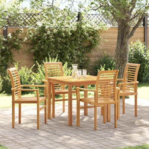 Mimdixy Party Stühle Garten Esszimmerstühle,Stapelhocker für den Garten Braun 62,5 x 54,5 x 95,5 cm