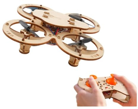 URPIZY Wooden Drones-Modellbausatz mit 4-Achsen-Flugstabilisierung für Mini-Quadcopter – DIY-RC-Flugzeug zum Selberbauen für Erwachsene und Kinder