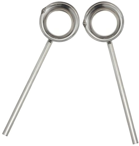 Beaupretty Cucharón de Acero Inoxidable para Agua y Cocina, Mango Largo de 35 Cm, Set 2 Piezas con Vertedor para Regar Jardín y Uso Doméstico, Cucharón Metálico Resistente y Ergonómico