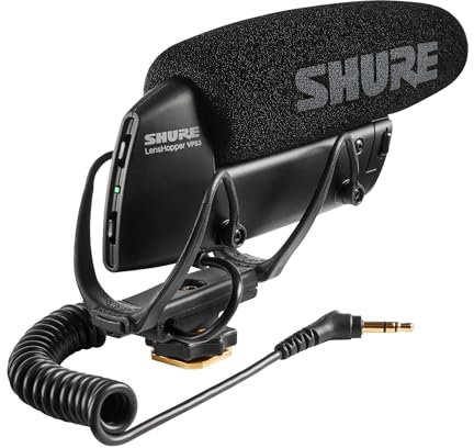 Shure VP83 Lenshopper – Robustes, extrem leichtes Kamera Mikrofon für detaillierte und hochauflösende Audioaufnahmen mit digitalen Spiegelreflexkameras – Schwarz