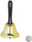 Relaxdays, Gold Tischglocke Handglocke, lauter Klang, Holzgriff, Schule, Rezeption, Weihnachtsdeko, Eisen, 12 cm groß, Holz, Standard