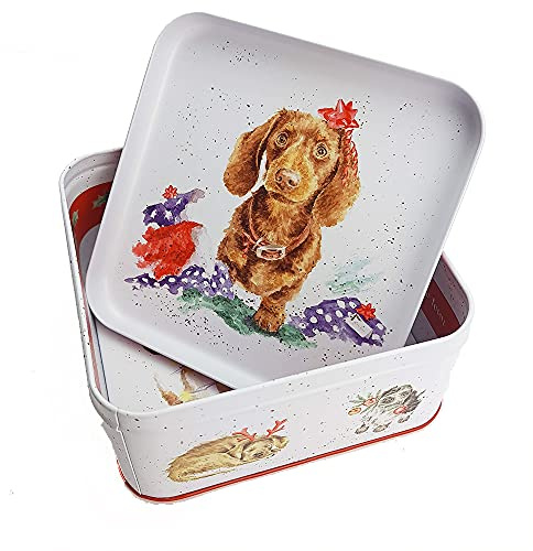 Wrendale Designs by Hannah Dale - Santa’s Little Helper - Festive Design Tin - 167mm x 167mm x 80mm
