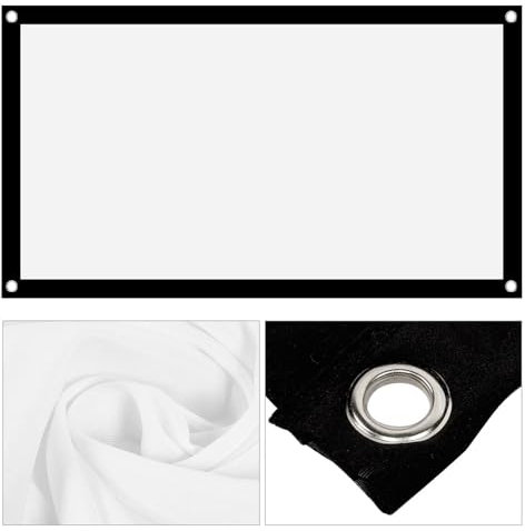 fasient1 Schermo per Proiettore, 40 Pollici/60 Pollici/72 Pollici/84 Pollici/100 Pollici/120 Pollici 16:9 HD Addensato Schermo di Proiezione a Tenda a Doppia Faccia(40 Pollici)