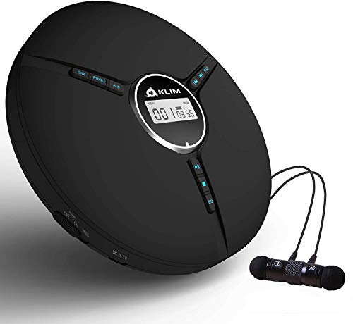 KLIM Discman – Lettore CD portatile con batteria interna ricaricabile + Auricolari KLIM Fusion – Lettore CD compatto, personale, compatibile con CD-R, CD-RW ed MP3, CD Walkman - Nero (Ricondizionato)