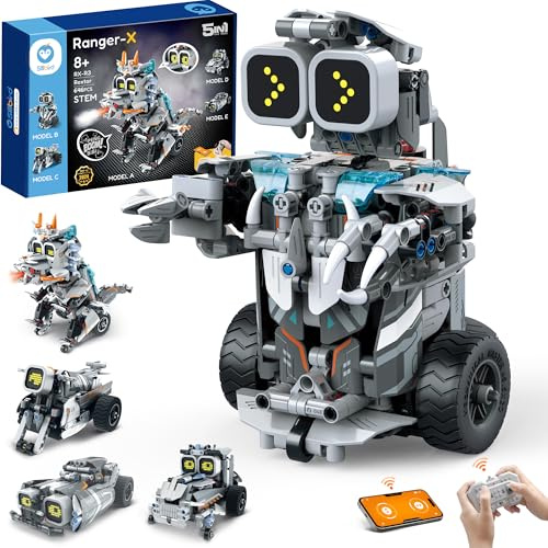 Sillbird Roboter für Jungen, 5 in 1 Drache/Roboter Programmierbares Bauspielzeug mit Ferngesteuert & App, Kreatives Geschenk für Kinder ab 8+ Jungen Mädchen (646 Stück)