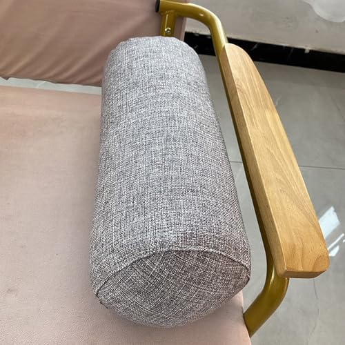 XXIUDEE Runde Nackenrolle, Zylinderkissen, Sofa, Armlehne, Yoga-Nackenrolle, Schlafkissen für Couch, Auto, Zuhause (45 x 20 cm, Grau)