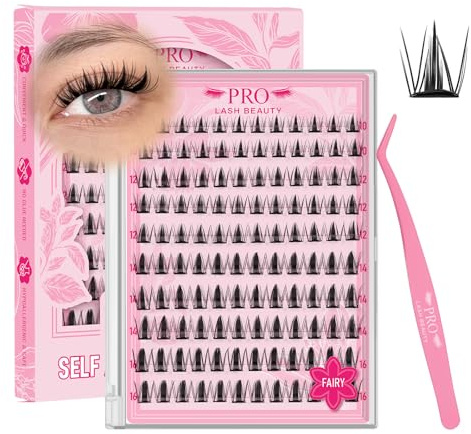 Selbstklebend Wimpern 120Stück Selbstklebende Einzelne Wimpern DIY Wimpernverlängerung Wiederverwendbar Kein Kleber(Fairy,D-10-16mix)