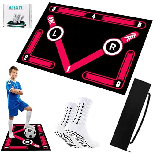 Football Training Mat - Soccer Mastery Skills Mat 90x60cm - Develop Confidence, Skills & Discipline + Mastery Mobile APP Football & Birthday Gift for Boys, Kids