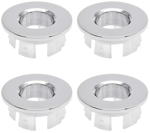 4 Pièce Couvercles de Trop-Plein de Lavabo, Débordement d'Évier Anneau, Anneau de Débordement d'Évier Couvercle de Trop-Plein, Anneaux de Débordement d'Évier, pour Bain, Cuisine, Évier