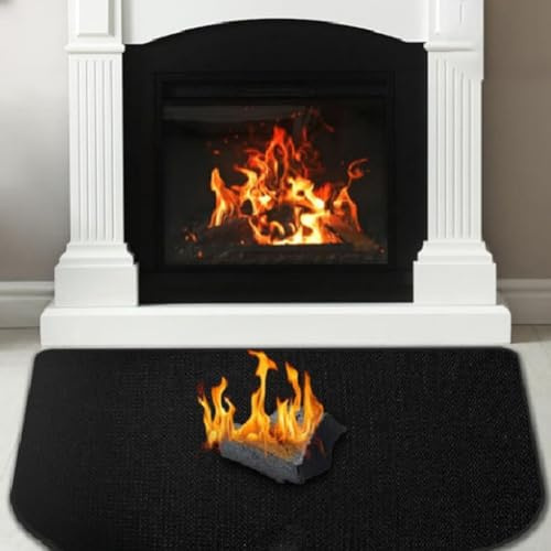 YobiLife Hearth Rugs - Alfombra ignífuga para chimenea, resistente al fuego, para parrillas de barbacoa al aire libre, hogueras, ahumadores, estufas de leña (152 x 70 cm)