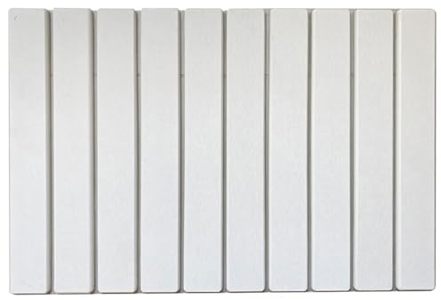Lawnoval Grand tapis de séchage pour vaisselle en pierre 60 x 39 cm, terre de diatomée, séchage rapide, absorbant, tapis de comptoir de cuisine, pliable, blanc gris