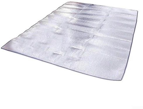 Aluminiumfolie campingmatta med vattentäta och värmereflekterande egenskaper lämplig för tältunderlag och utomhusäventyr (200 x 200)
