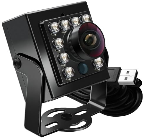 Svpro Caméra USB 1080p avec vision de jour et de nuit pour ordinateur, commutation automatique IR-Cut, enregistrement d'image toute la journée, USB2.0, carte webcam OV2710 avec LED IR pour Windows