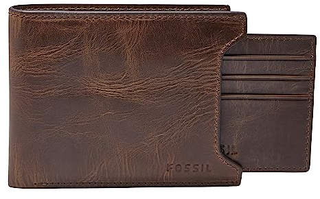 Fossil Herren-Leder-Bifold-Sliding 2-in-1-Geldbörse mit abnehmbarem Kartenetui