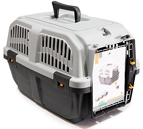 BPS (R) Transportín de plástico para Perros y Gatos Mascota Color Gris/Gris Oscuro 60 * 40 * 39cm Tamaño L BPS-4142